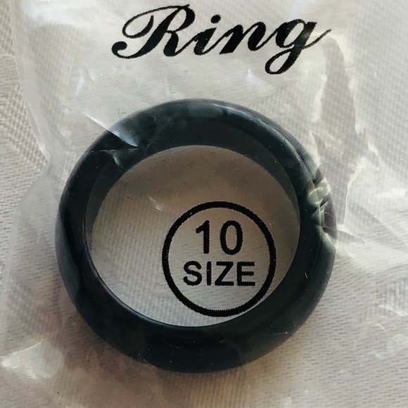 💜3/$30 Unisex Size 10 Blue Fire Black Ring - Picture 9 of 10